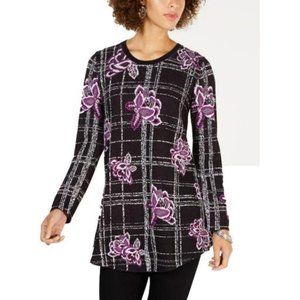 Style & Co. Womens Printed Long Sleeves Pullover S